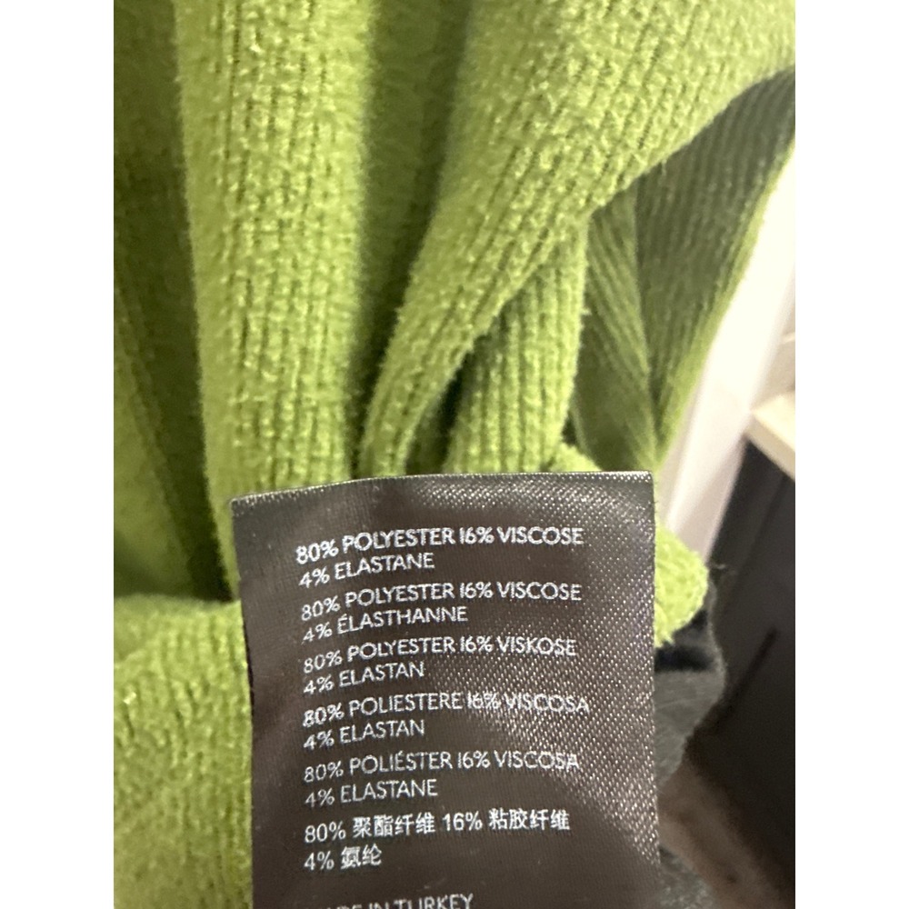 By Anthropologie Green Waffle Knit Cowl Neck‎ Tunic Sweater Womens Small Olive - Picture 4 of 4